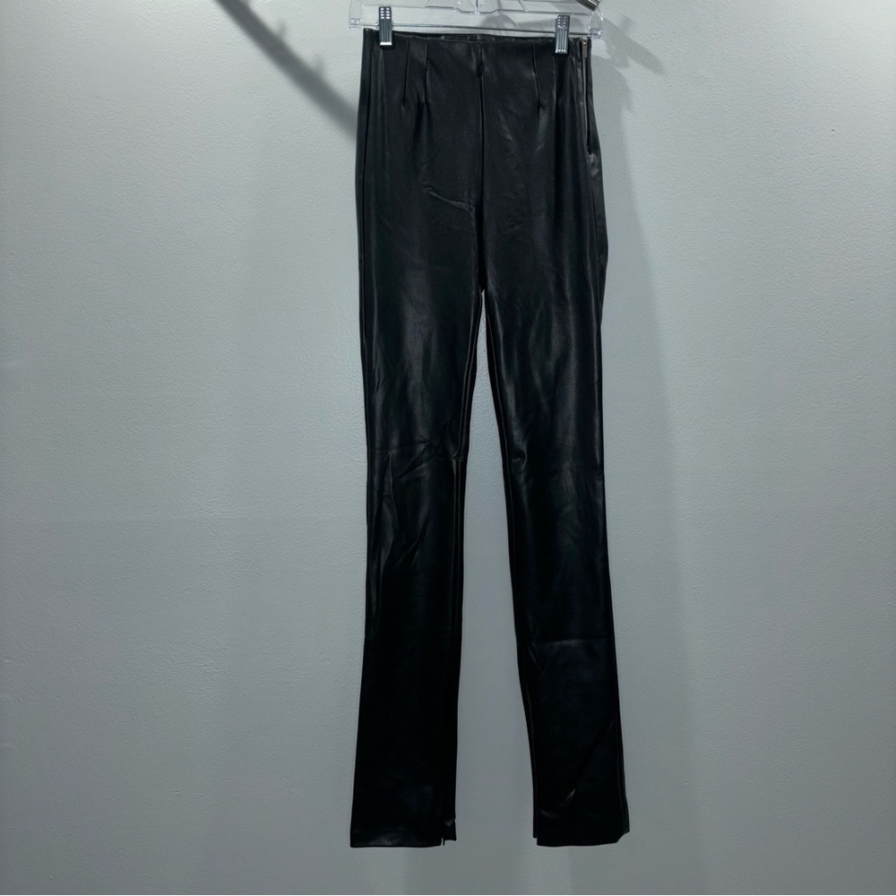 ZARA Black Faux Leather Pants with Zippers Size Small Never Worn